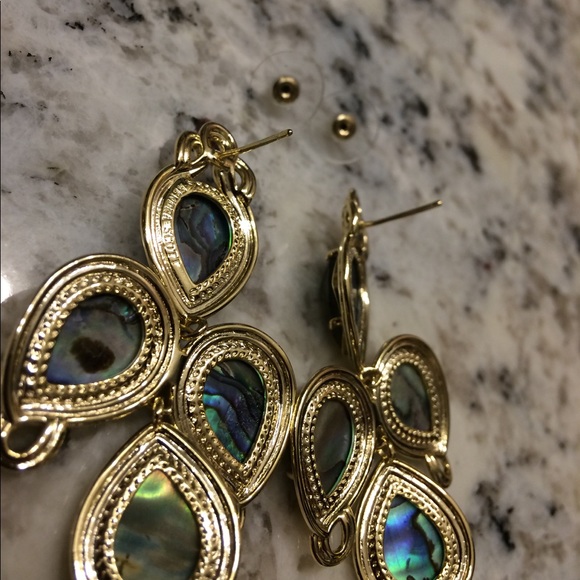 Sylvie Teardrop Abalone Earrings - Picture 4 of 7